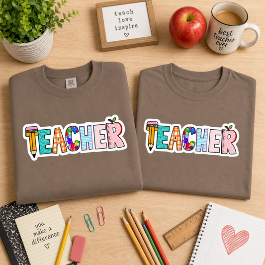 Teacher | Sticker Style Letters