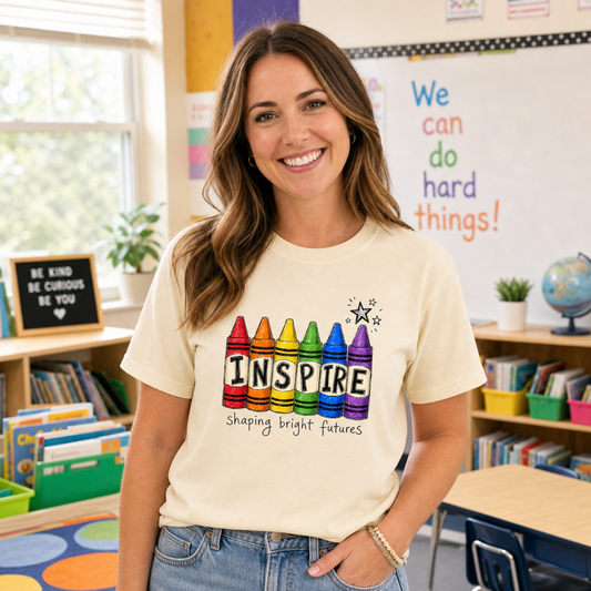 Inspire Spelled in Crayons