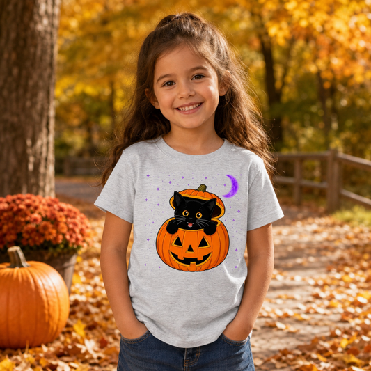 Black Cat in a Pumpkin