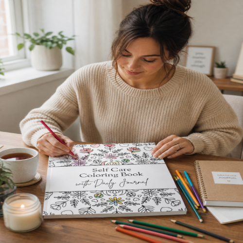 Self Care Coloring Book with Daily Journal: An Outlet When You Need to Prioritize Yourself