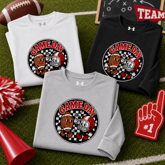 Cartoon Football & Helmet | Red