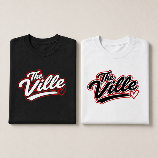 The Ville | White w/ Black Letters